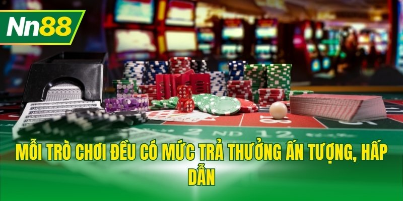 Mỗi trò chơi đều có mức trả thưởng ấn tượng, hấp dẫn